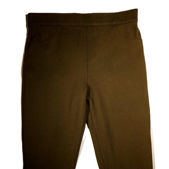 SPANX Pants Large Olive Green Style 20214R Ponte Ankle Pull-On Pockets EUC - Picture 2 of 11